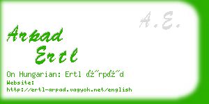 arpad ertl business card